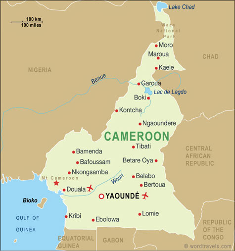 Cameroon map.