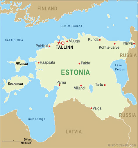 Estonia map.