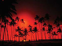 Kaimana Beach at Sunset