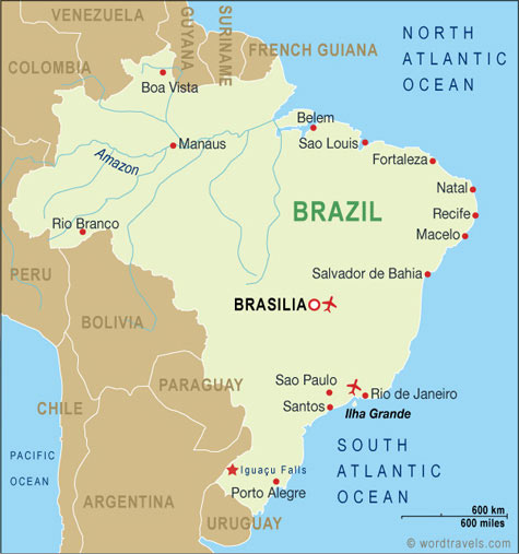 map of brazil. Brazil Country Map