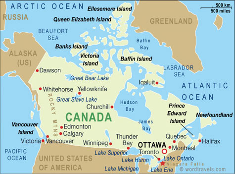 map of canada and us border. Free use of this map: please