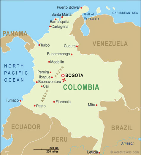 colombia map pose