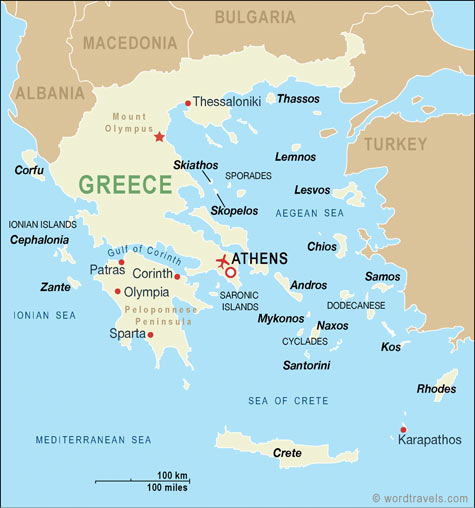 World Map Greece