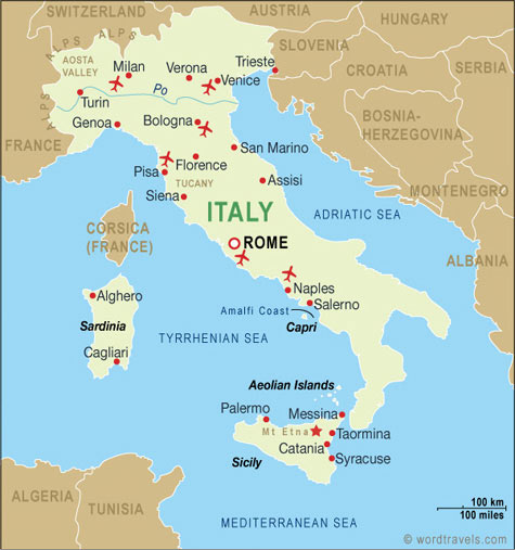 Italy Map Italy Travel Maps From Word Travels