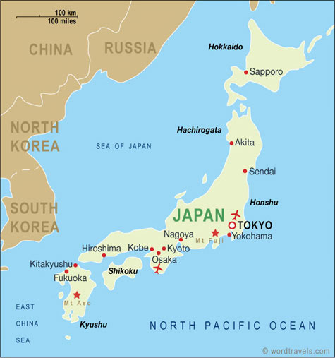 Japan Map, Japan Travel Maps from Word Travels