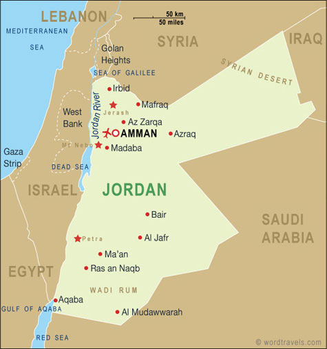 Jordan Country Map Jordan Country Map