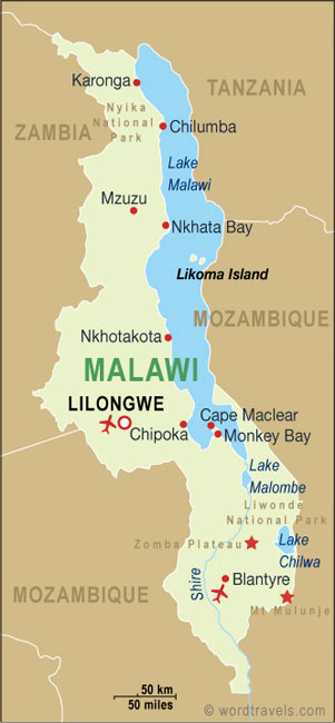 a map of malawi. and the map image remains