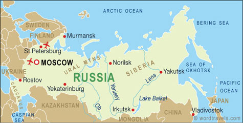 Russia Map Russia Travel Maps From Word Travels