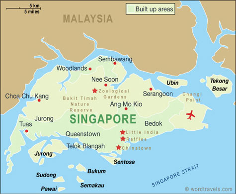   Directions on Singapore Map  Singapore Travel Maps From Word Travels