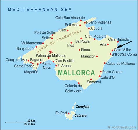 Cala Millor map.