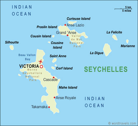 Seychelles Map, Seychelles Travel Maps from Word Travels